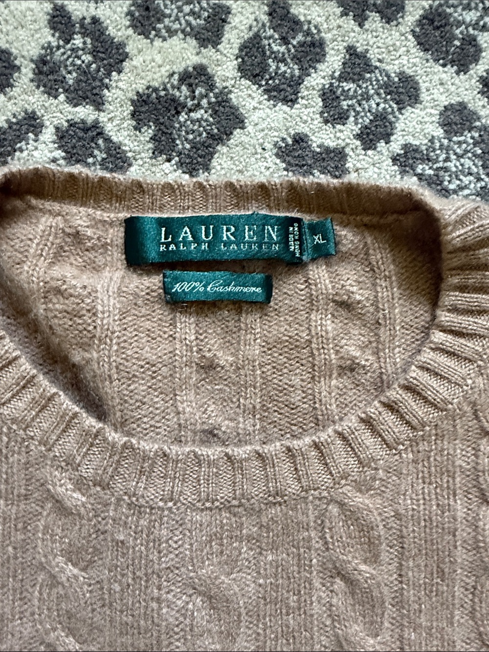 Ralph Lauren Cable-Knit Crewneck Sweater - Taupe Brown - Picture 7 of 9